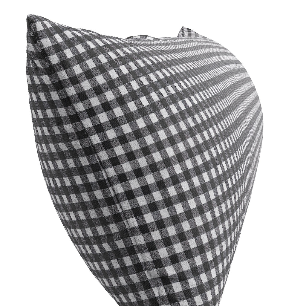 Large Lumbar Pillow in Gingham - Black