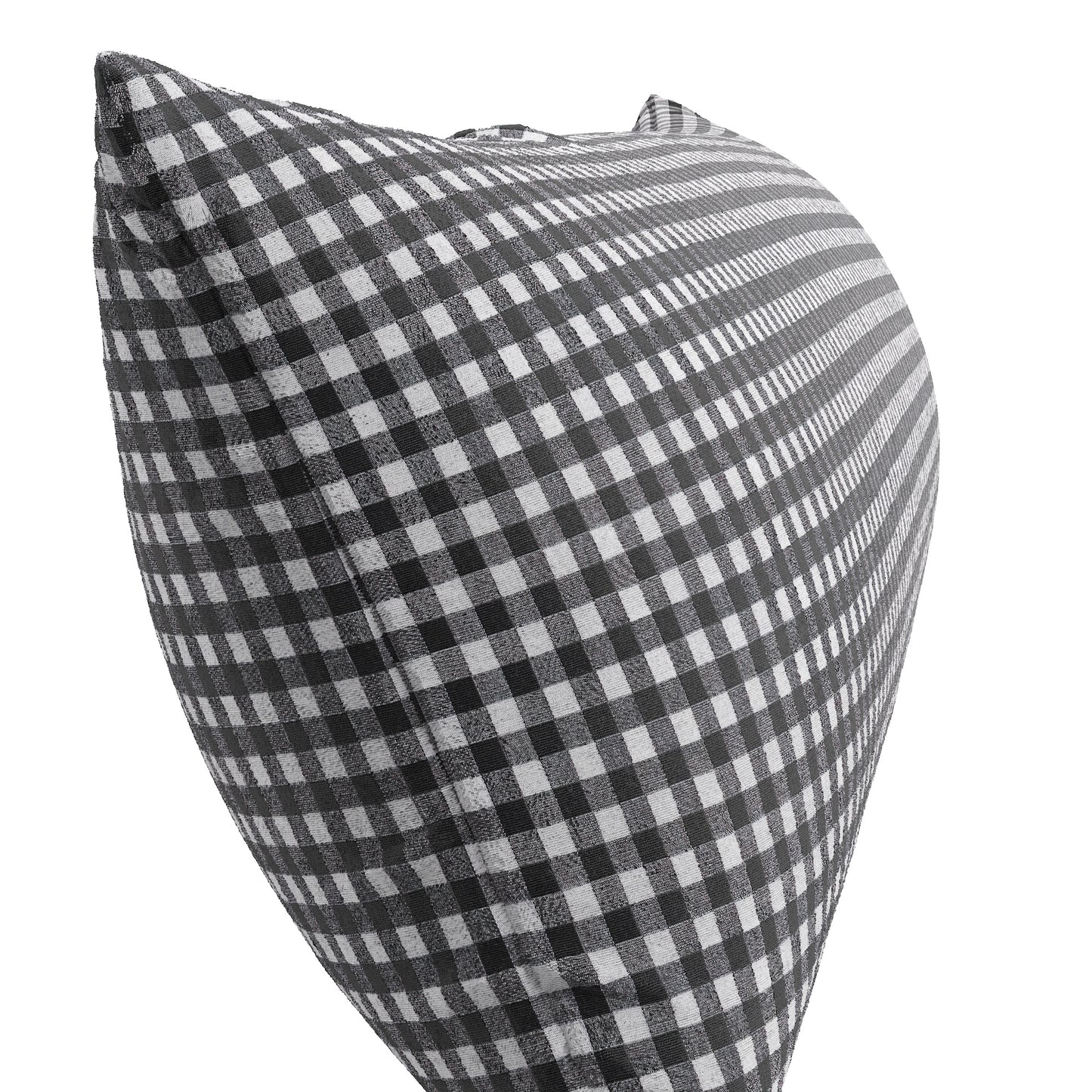 Large Lumbar Pillow in Gingham - Black