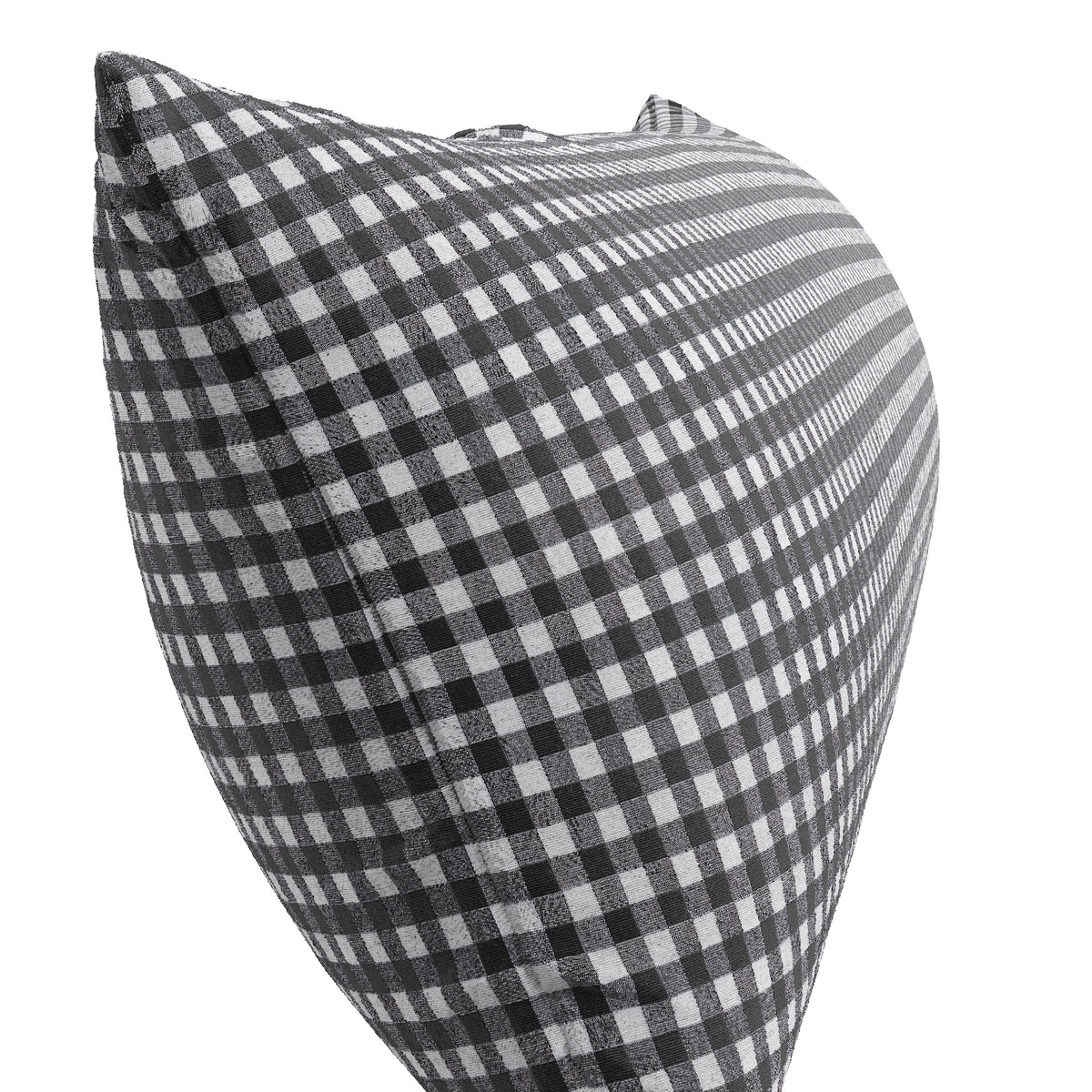 Large Lumbar Pillow in Gingham - Black