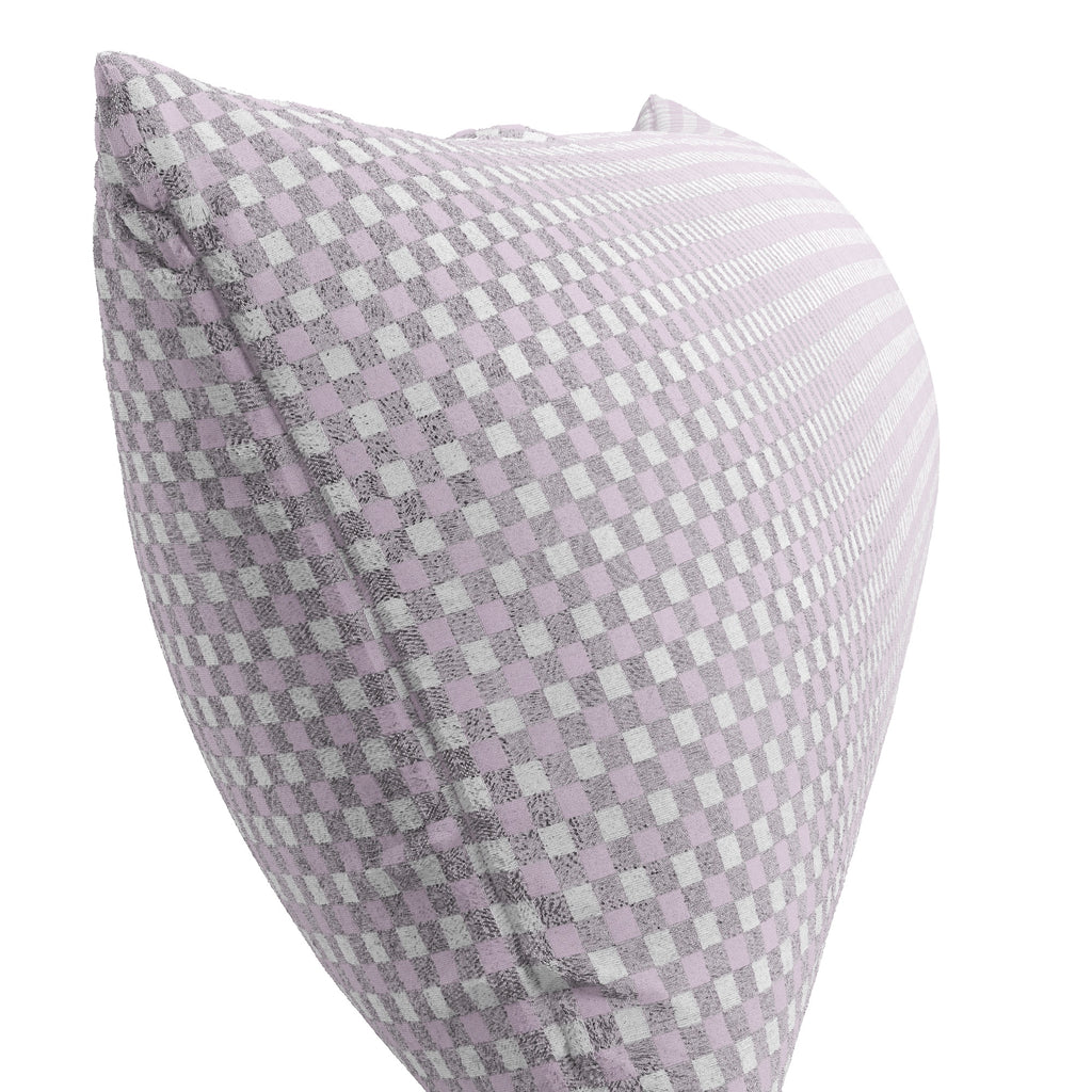 Large Lumbar Pillow in Gingham - Lilac