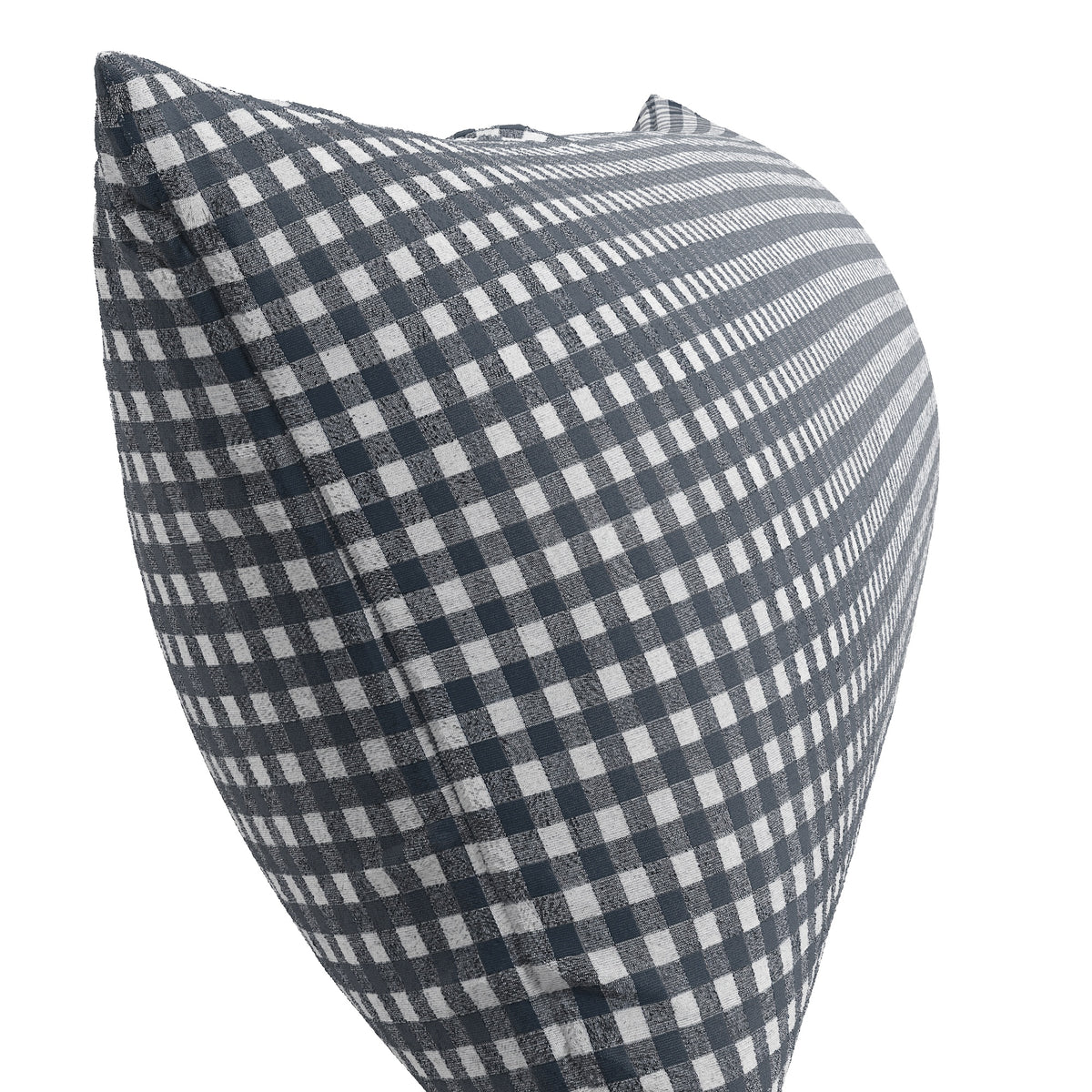 Large Lumbar Pillow in Gingham - Navy