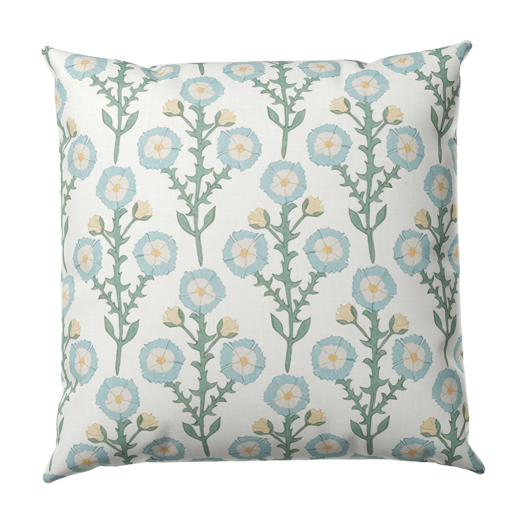Euro Sham in Cottage Flowers - True Blue