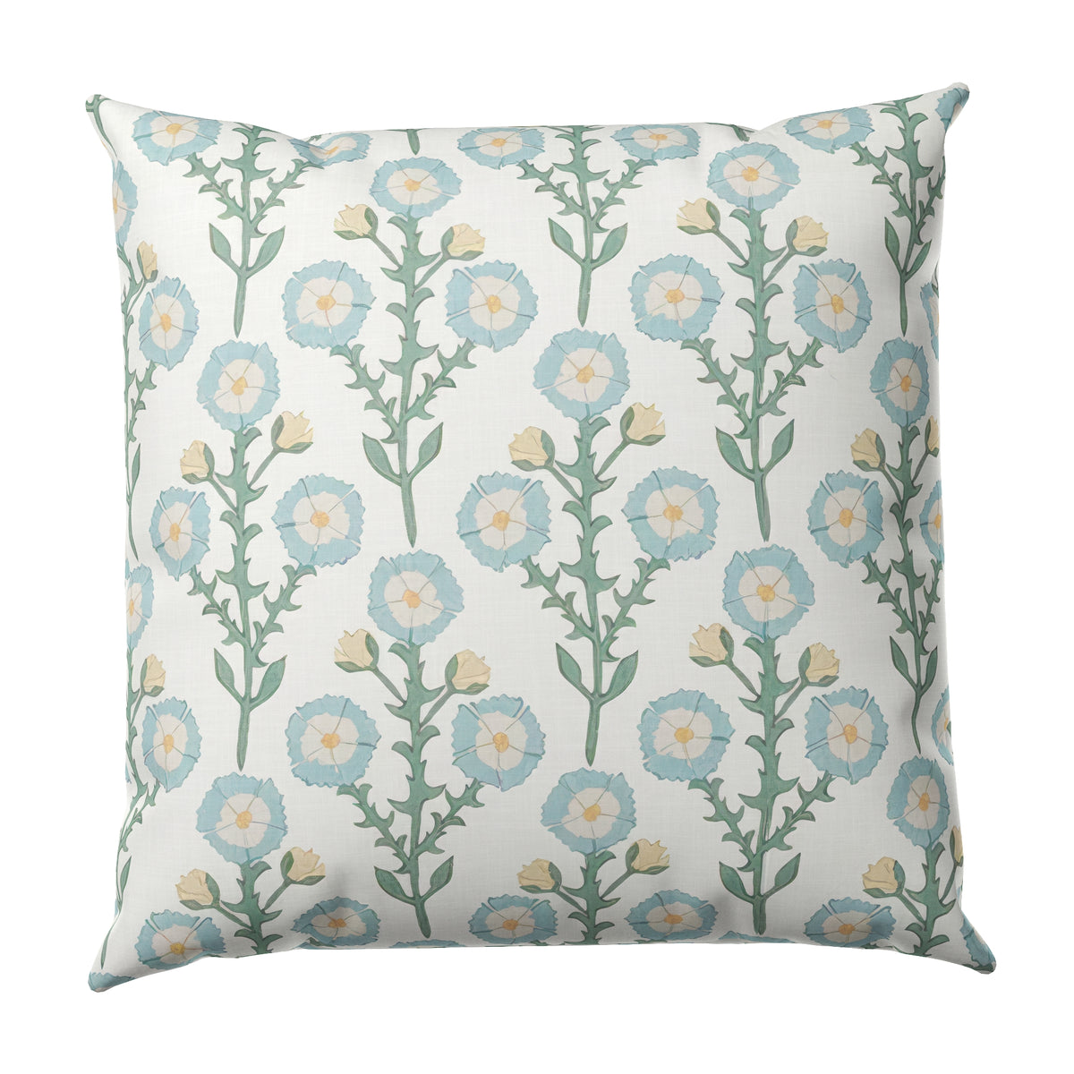 Euro Sham in Cottage Flowers - True Blue