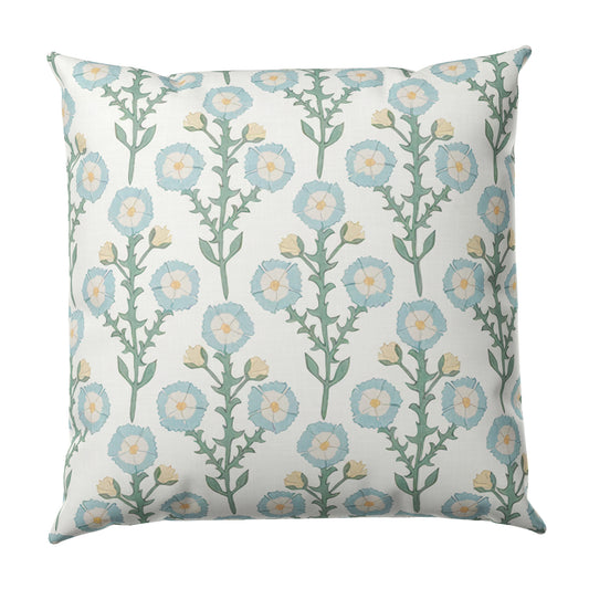 Euro Sham in Cottage Flowers - True Blue