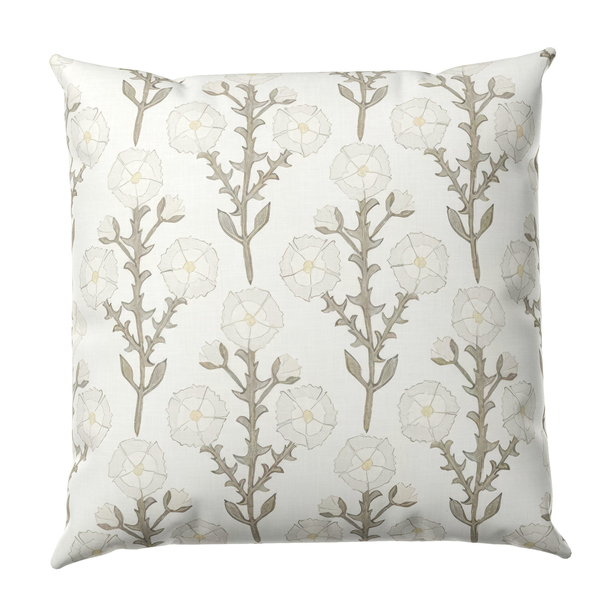 Throw Pillow in Cottage Flowers - Vanilla