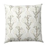 Throw Pillow in Cottage Flowers - Vanilla