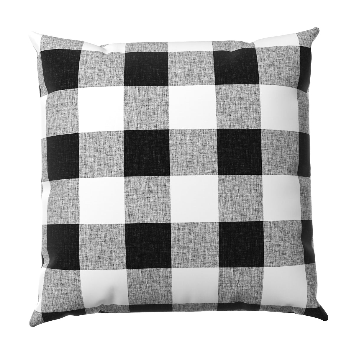 Throw Pillow in Buffalo Check - Black