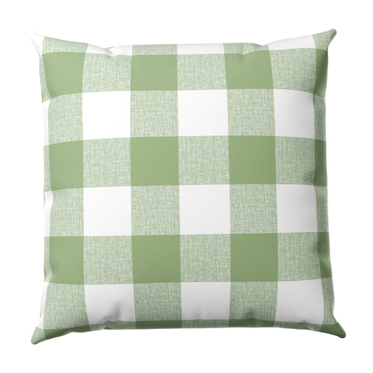 Throw Pillow in Buffalo Check - Sage