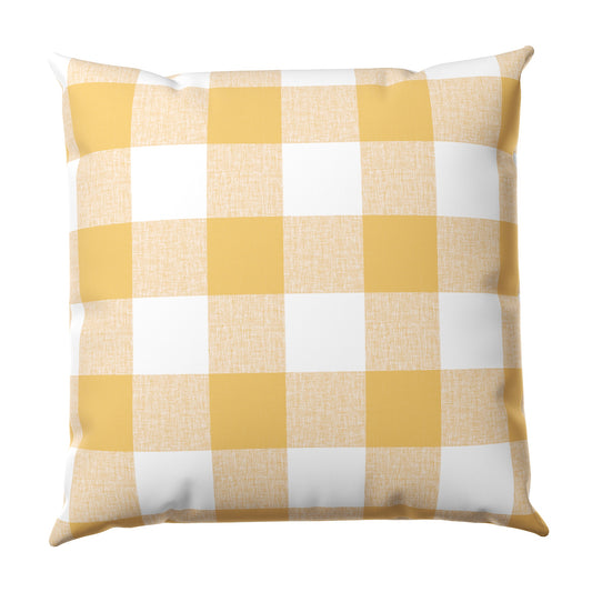 Throw Pillow in Buffalo Check - Sunny