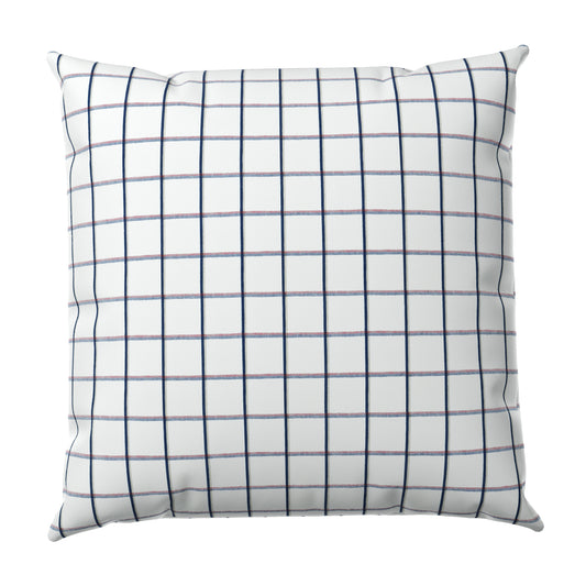 Throw Pillow in Check With Me - White