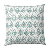 Throw Pillow in Leaf Me Alone - Minty Blue