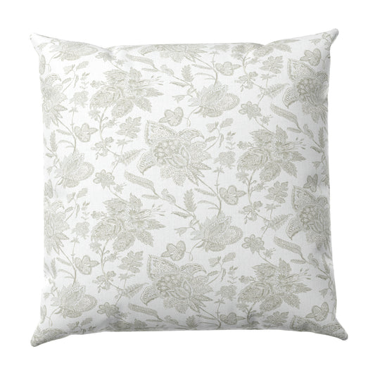 Throw Pillow in Toile - Rich Cream
