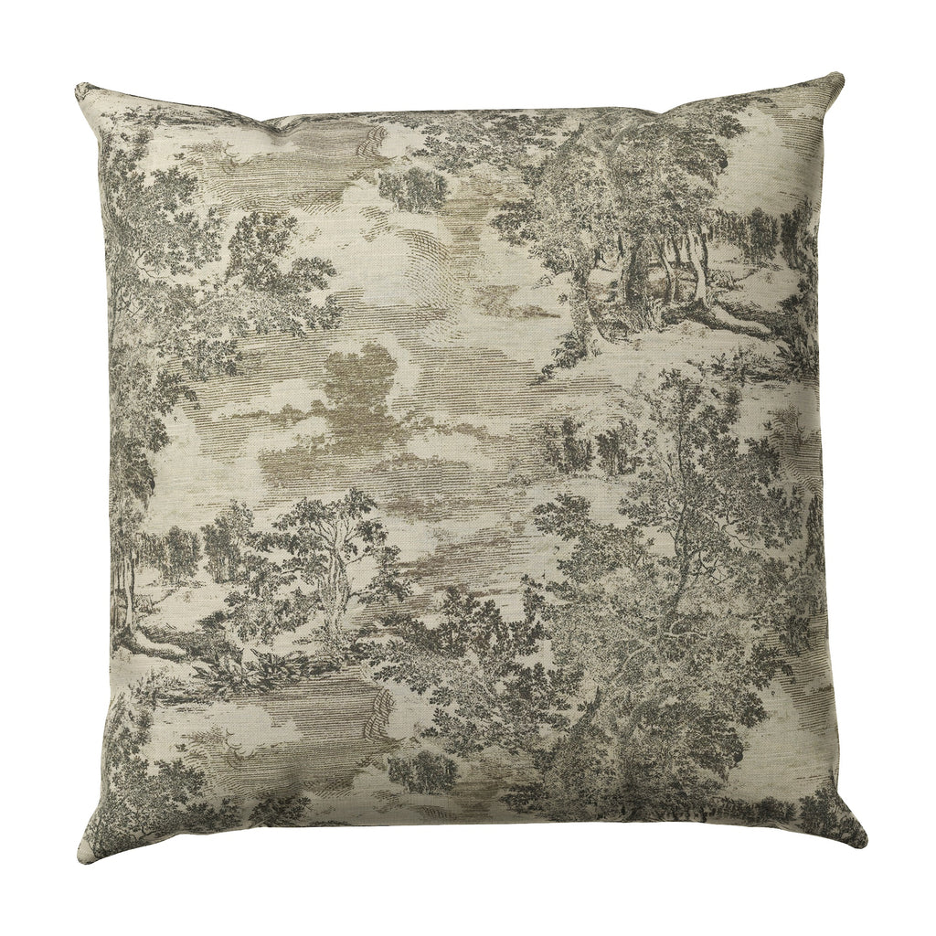Throw Pillow in Country Toile - Onyx