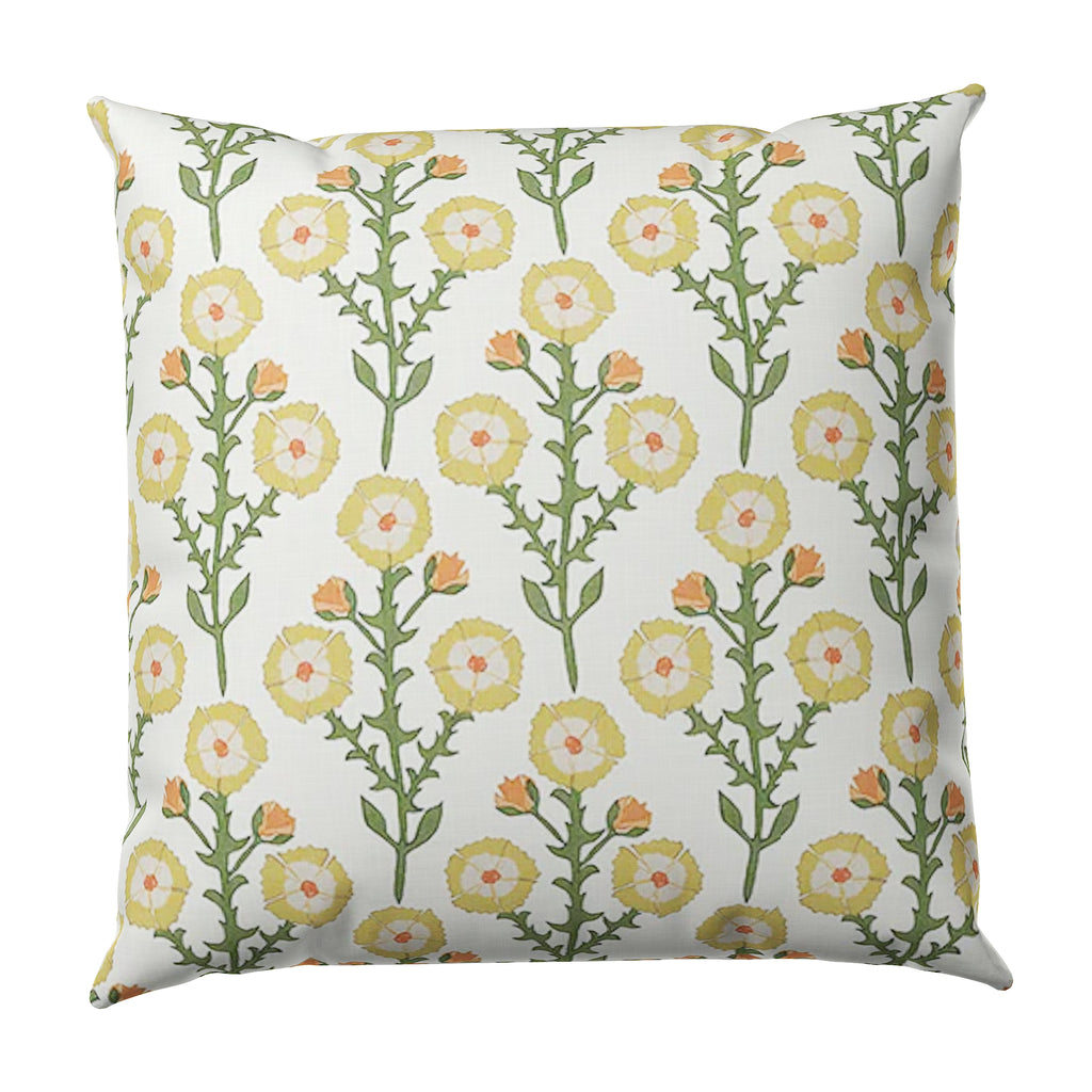 Throw Pillow in Cottage Flowers - Sunbeam