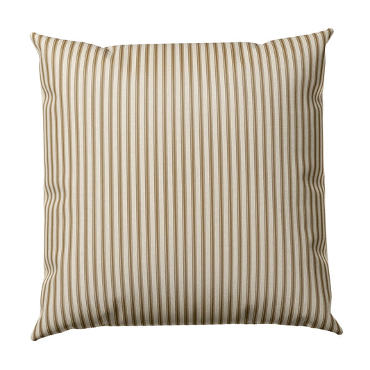 Throw Pillow in Little White Line - Cognac