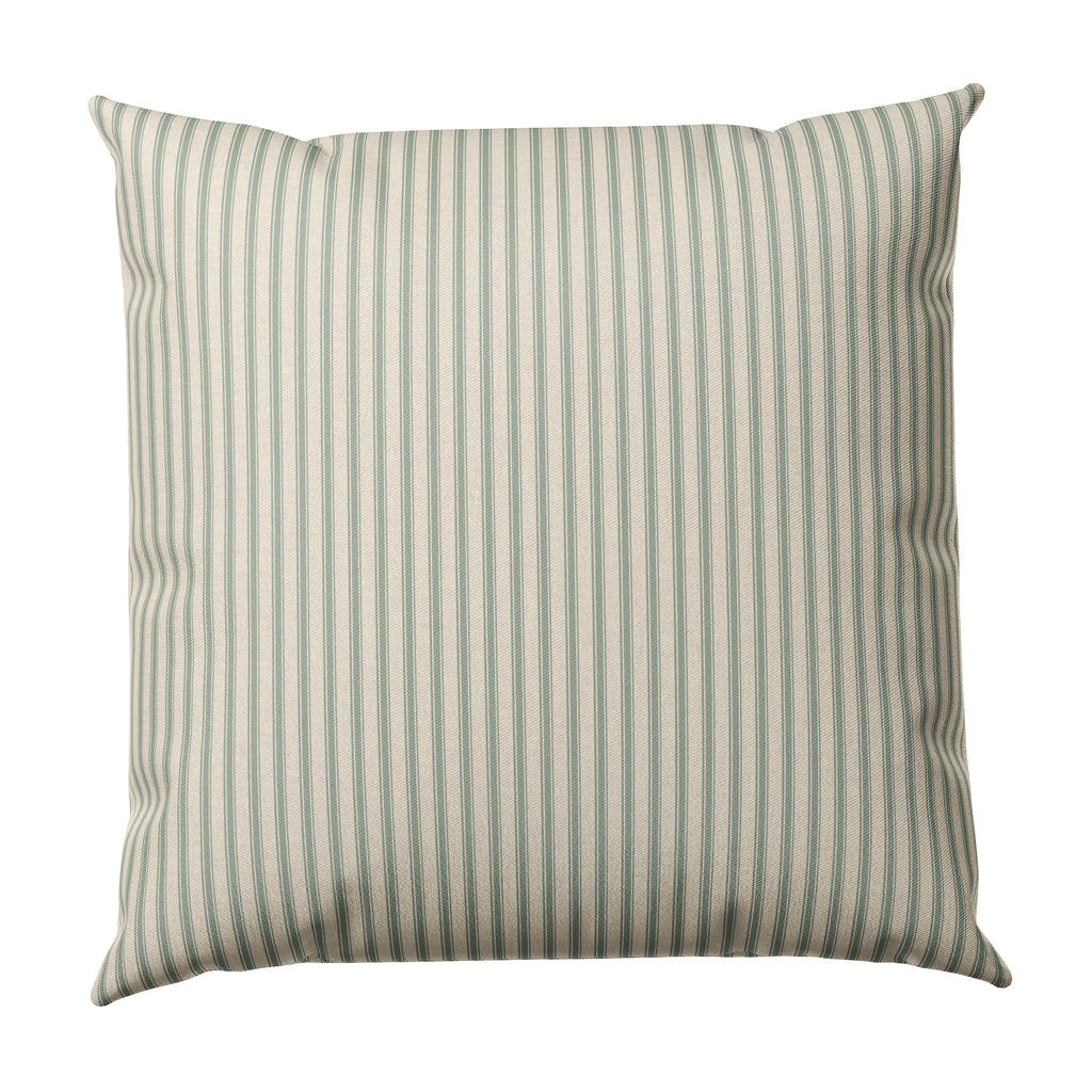 Throw Pillow in Little White Line - Seaglass
