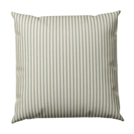 Throw Pillow in Little White Line - Seaglass