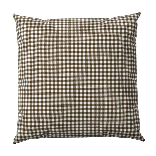 Throw Pillow in Gingham - Chestnut
