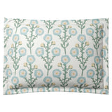 Pillow Sham in Cottage Flowers - Cool Blue