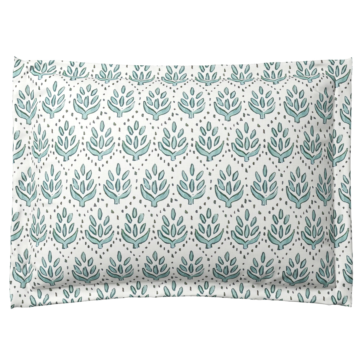 Pillow Sham in Leaf Me Alone - Minty Blue