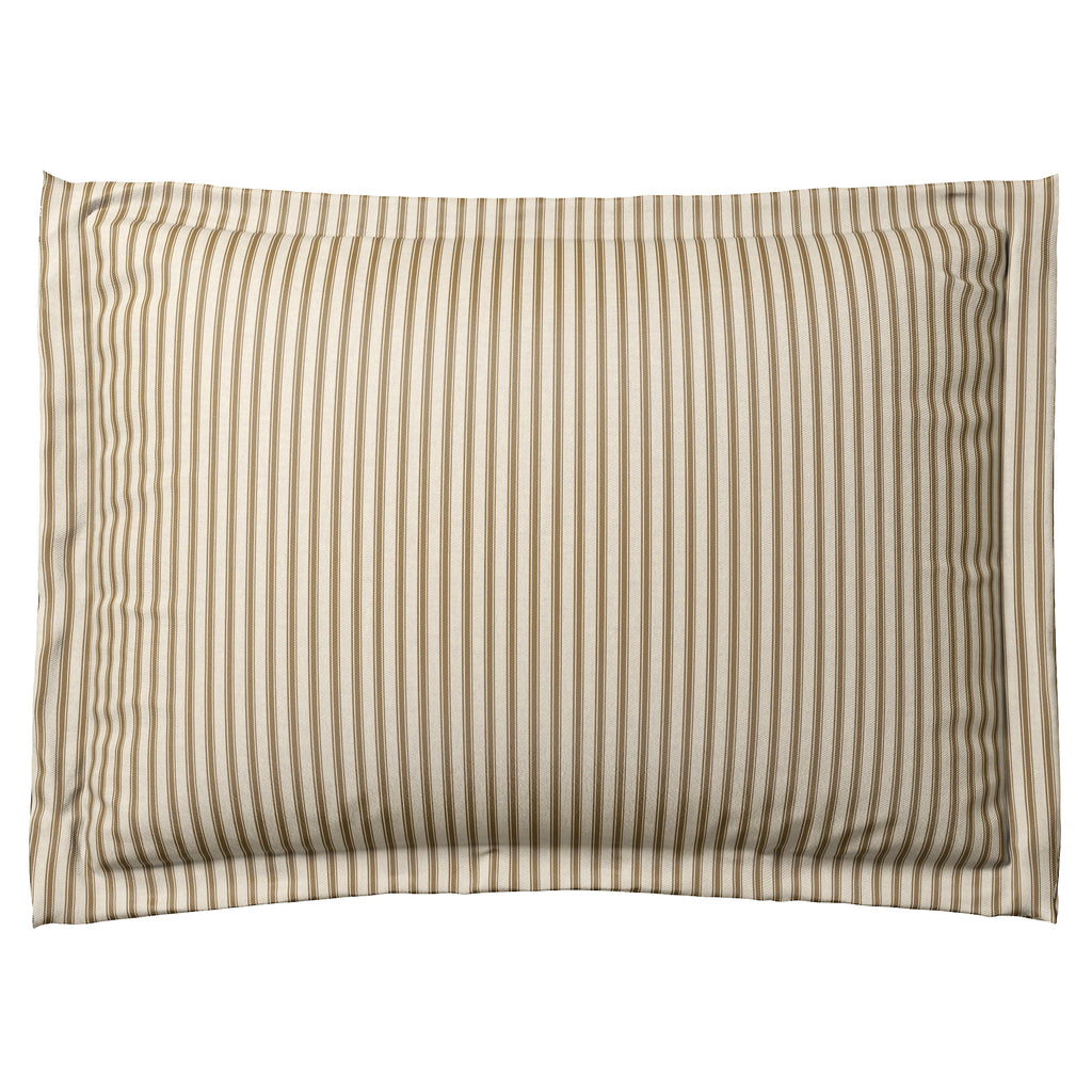 Pillow Sham in Little White Line - Cognac