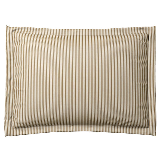 Pillow Sham in Little White Line - Cognac