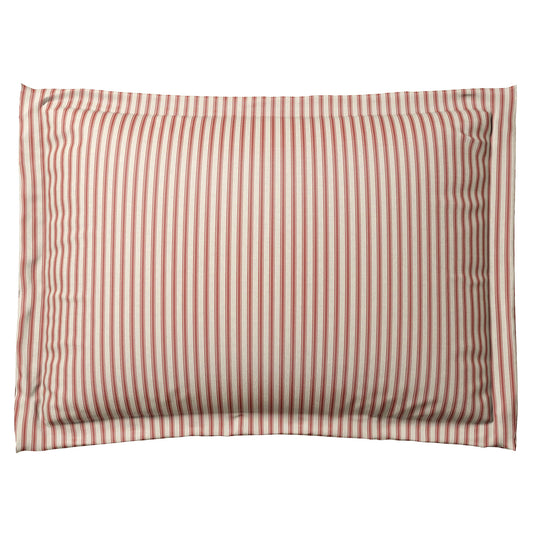 Pillow Sham in Little White Line - Red