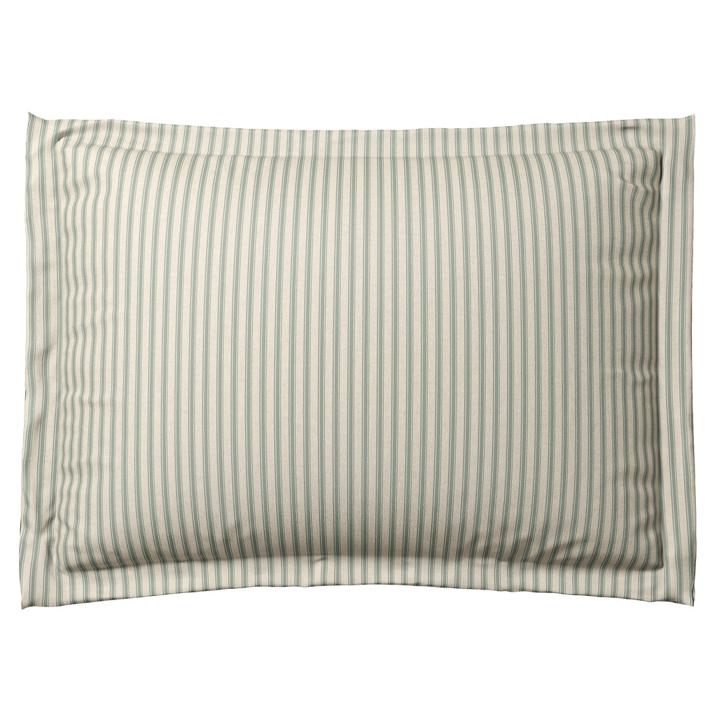 Pillow Sham in Little White Line - Seaglass