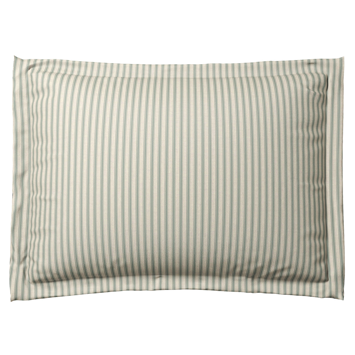 Pillow Sham in Little White Line - Seaglass