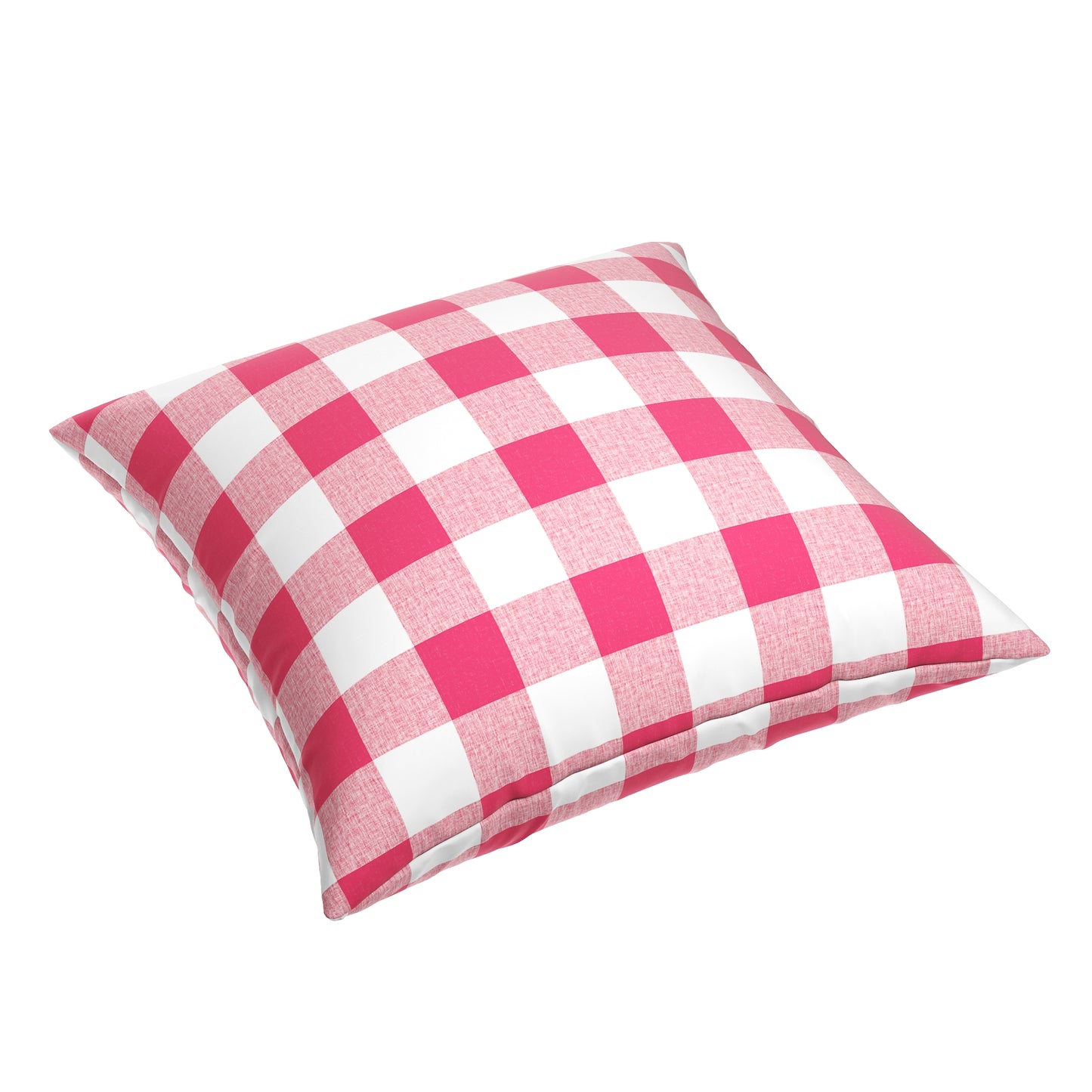 Simple Floor Pillow in Buffalo Check - Flamingo