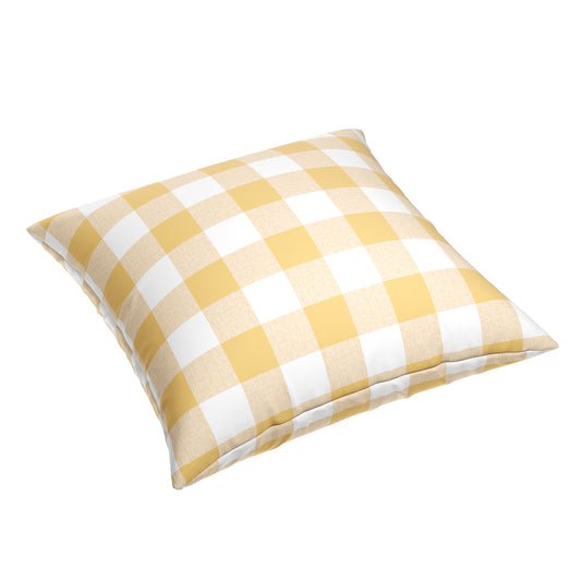 Simple Floor Pillow in Buffalo Check - Sunny