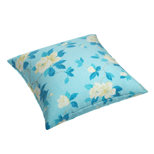 Simple Floor Pillow in Grandma's Floral - Pale Blue