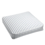 Box Floor Pillow in Check With Me - White