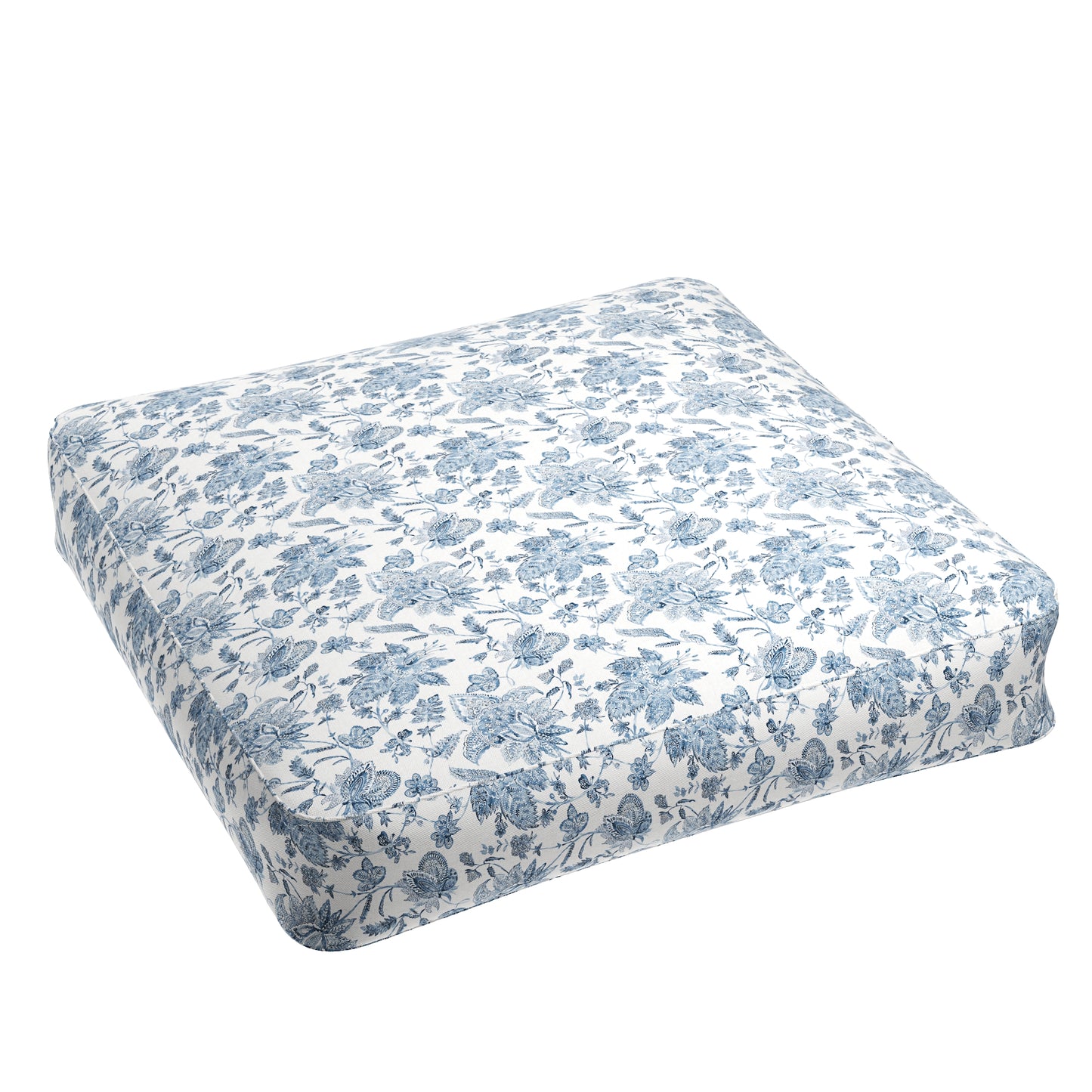 Box Floor Pillow in Toile - Blue Skies