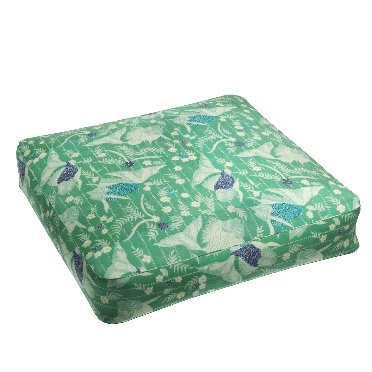 Box Floor Pillow in Koi Pond - Green