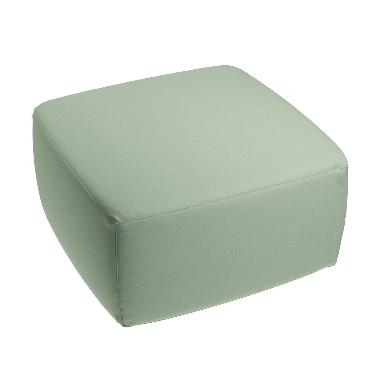 Square Pouf in Classic Linen - Olive