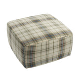 Square Pouf in Tartan - Cappuccino