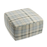 Square Pouf in Tartan - Thunder