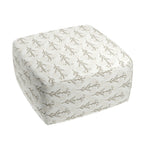 Square Pouf in Cottage Flowers - Vanilla