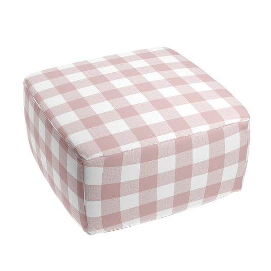 Square Pouf in Buffalo Check - Mauve