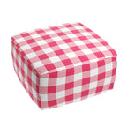 Square Pouf in Buffalo Check - Flamingo