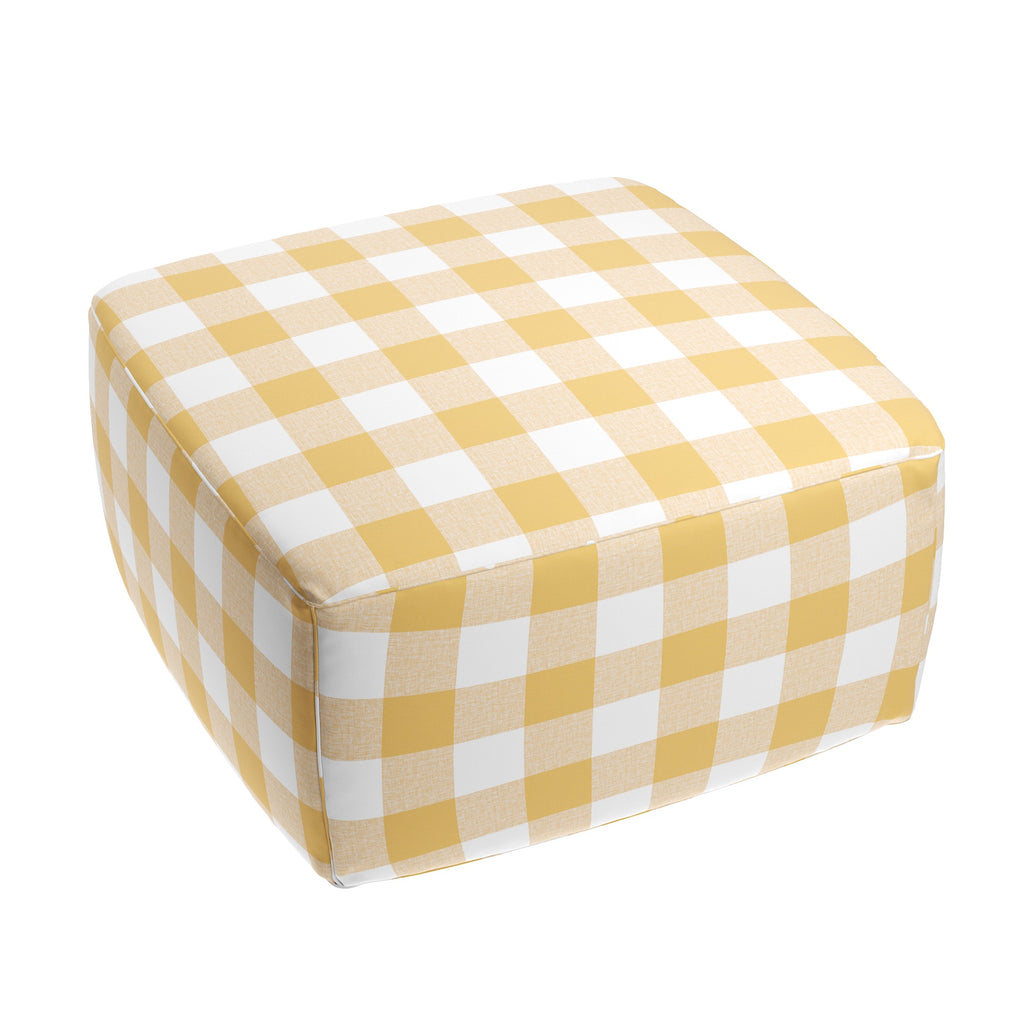 Square Pouf in Buffalo Check - Sunny