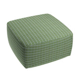 Square Pouf in Check With Me - Pine