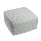 Square Pouf in Check With Me - Feather