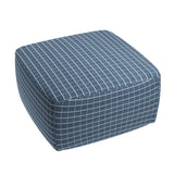 Square Pouf in Check With Me - Denim