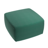 Square Pouf in Slubby Linen - Spruce