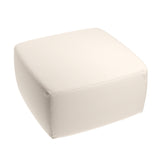 Square Pouf in Slubby Linen - Ivory