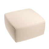 Square Pouf in Slubby Linen - Cream