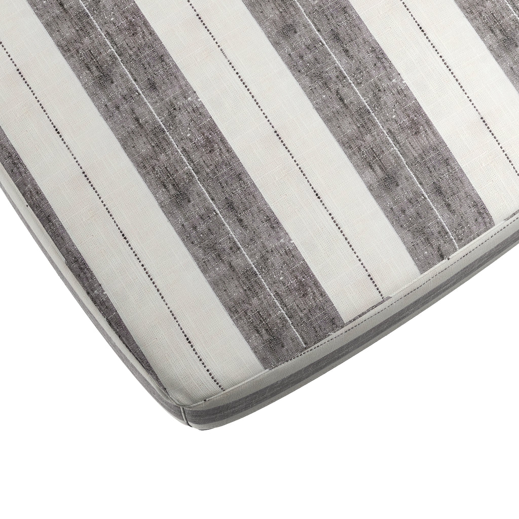 Square Pouf in French Laundry Stripe - Midnights