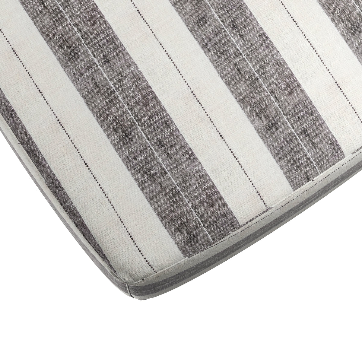 Square Pouf in French Laundry Stripe - Midnights
